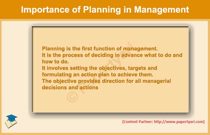 Importance of planning in management