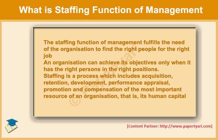 Staffing function of management