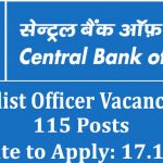 Central Bank of India Specialist Officer 2021 Vacancy
