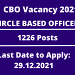 SBI CBO Vacancy 2021